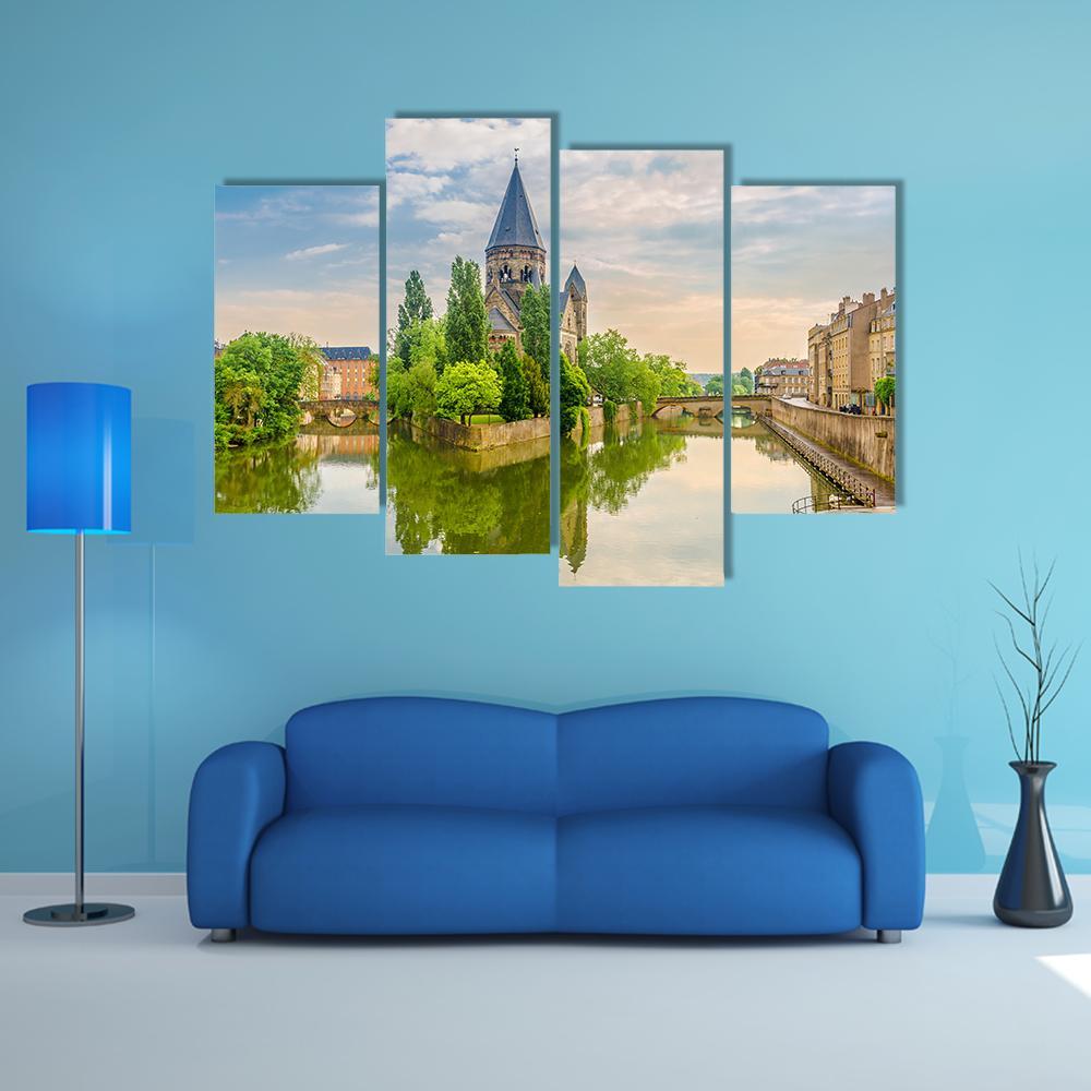 Neuf Temple France Canvas Wall Art-4 Pop-Gallery Wrap-50" x 32"-Tiaracle