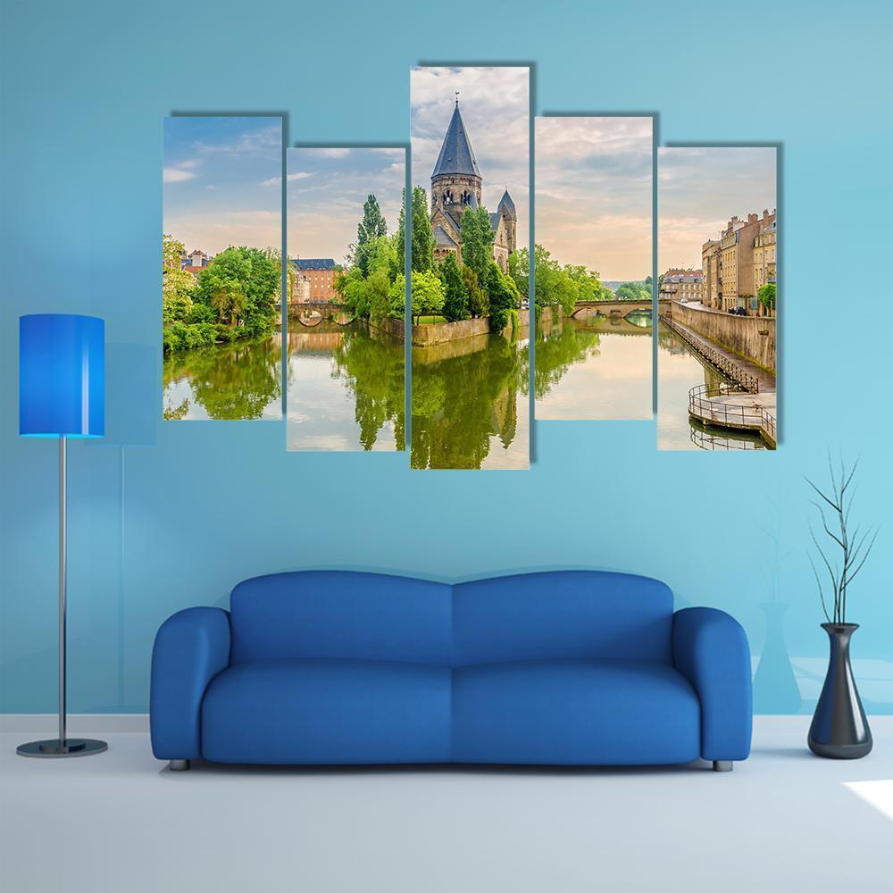 Neuf Temple France Canvas Wall Art-5 Pop-Gallery Wrap-47" x 32"-Tiaracle