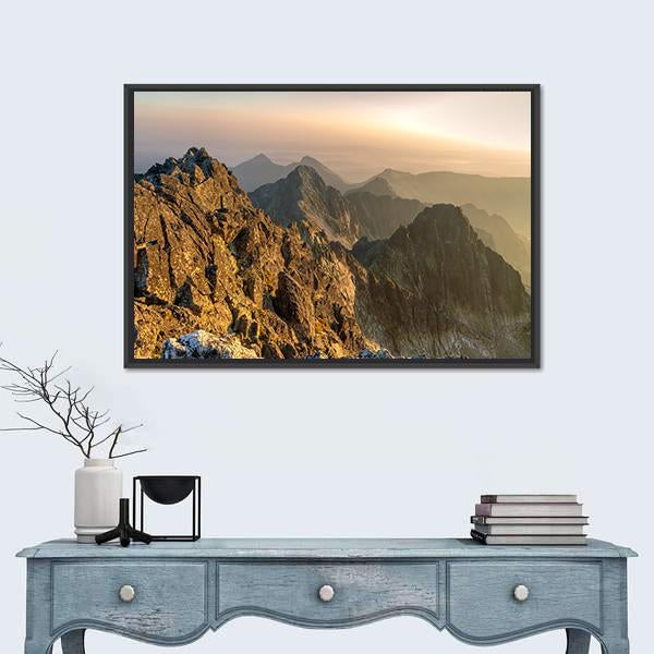 View From Aries Rohy Peak In Slovakia Canvas Wall Art-1 Piece-Floating Frame-24" x 16"-Tiaracle