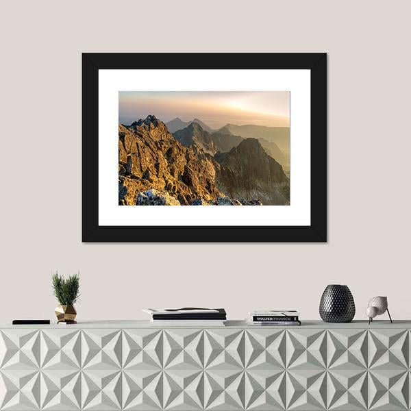 View From Aries Rohy Peak In Slovakia Canvas Wall Art-1 Piece-Framed Print-20" x 16"-Tiaracle