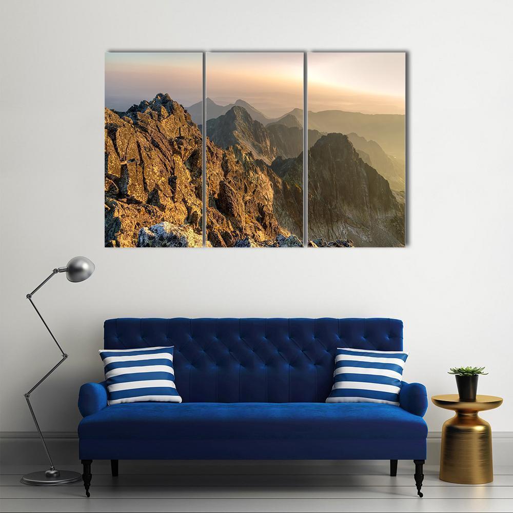 View From Aries Rohy Peak In Slovakia Canvas Wall Art-3 Horizontal-Gallery Wrap-37" x 24"-Tiaracle