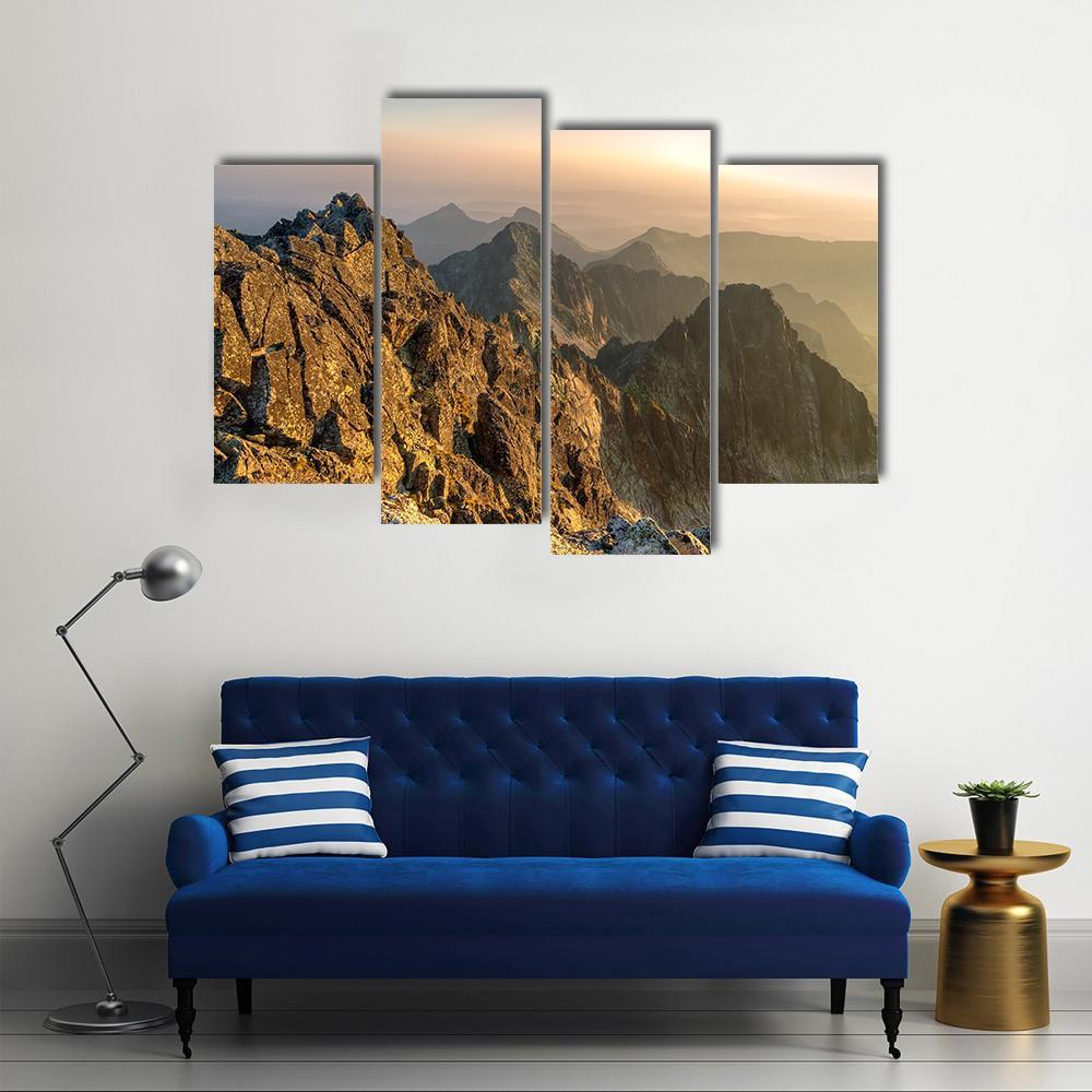 View From Aries Rohy Peak In Slovakia Canvas Wall Art-4 Pop-Gallery Wrap-50" x 32"-Tiaracle