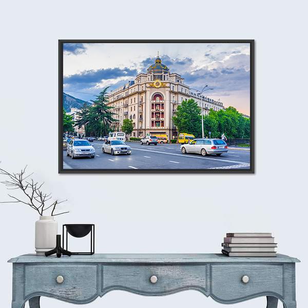 View From Baratashvili Bridge Canvas Wall Art-3 Horizontal-Gallery Wrap-25" x 16"-Tiaracle
