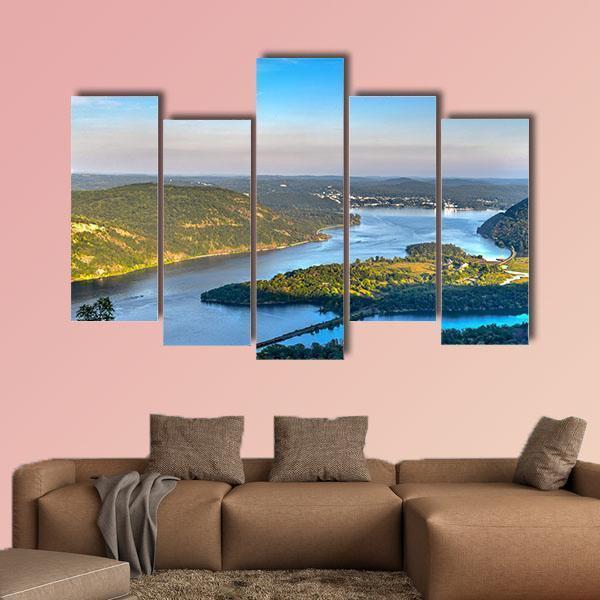 View From Bear Mountain Canvas Wall Art-5 Pop-Gallery Wrap-47" x 32"-Tiaracle