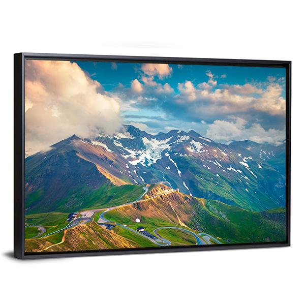 View From Bird's Eye Of Grossglockner High Alpine Road Canvas Wall Art-3 Horizontal-Gallery Wrap-25" x 16"-Tiaracle