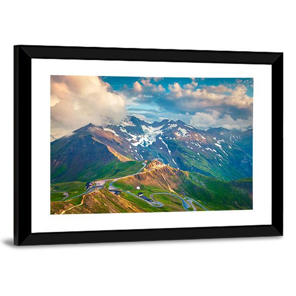 View From Bird's Eye Of Grossglockner High Alpine Road Canvas Wall Art-3 Horizontal-Gallery Wrap-25" x 16"-Tiaracle