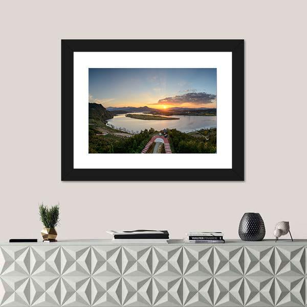 View From Hak Observatory In Korea Canvas Wall Art-1 Piece-Framed Print-20" x 16"-Tiaracle