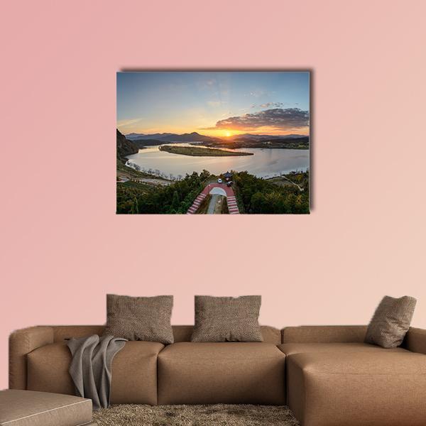 View From Hak Observatory In Korea Canvas Wall Art-1 Piece-Gallery Wrap-48" x 32"-Tiaracle