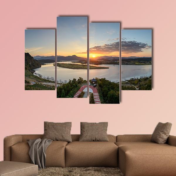 View From Hak Observatory In Korea Canvas Wall Art-4 Pop-Gallery Wrap-50" x 32"-Tiaracle