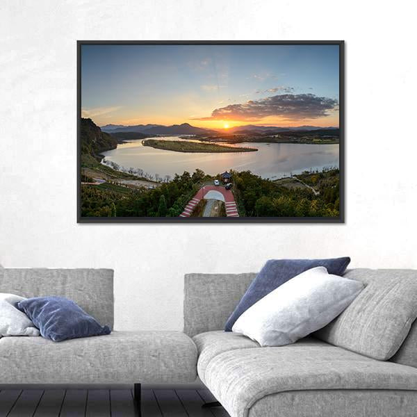 View From Hak Observatory In Korea Panoramic Canvas Wall Art-1 Piece-36" x 12"-Tiaracle