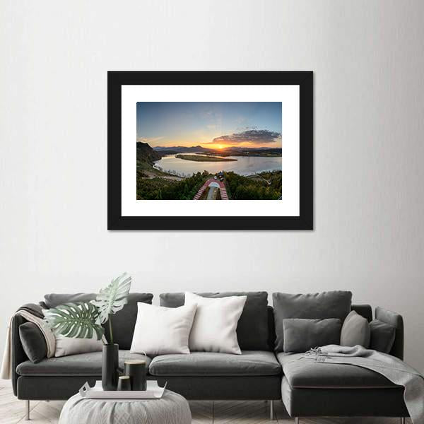 View From Hak Observatory In Korea Panoramic Canvas Wall Art-1 Piece-36" x 12"-Tiaracle