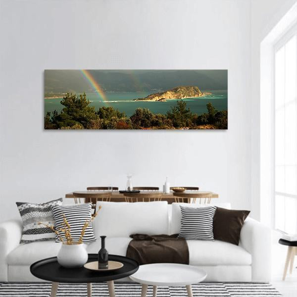 View From Hills Near Budva Panoramic Canvas Wall Art-1 Piece-36" x 12"-Tiaracle