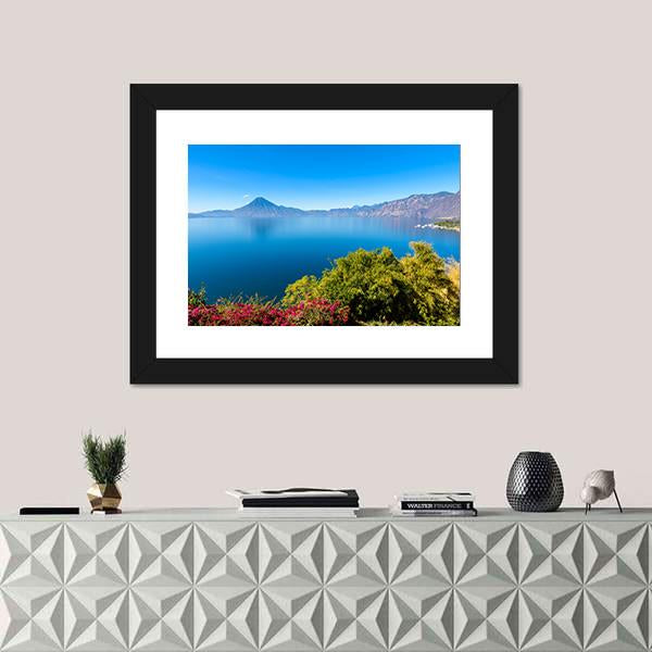 View From Lake Atitlan Canvas Wall Art-1 Piece-Framed Print-20" x 16"-Tiaracle