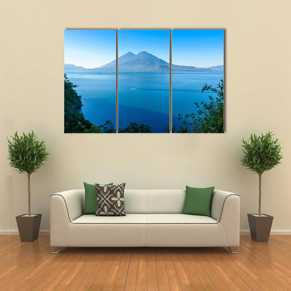 View From Lake Atitlan Canvas Wall Art-3 Horizontal-Gallery Wrap-25" x 16"-Tiaracle