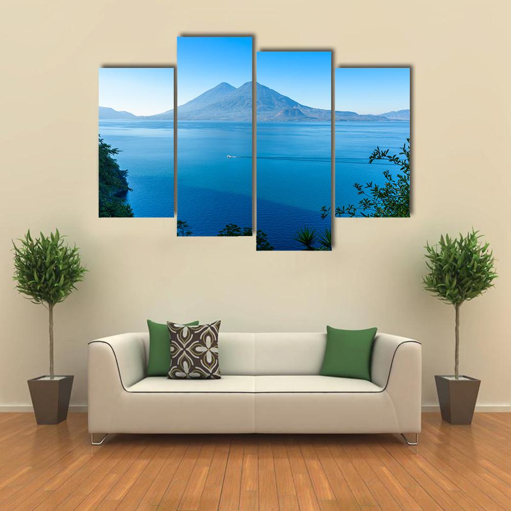 View From Lake Atitlan Canvas Wall Art-4 Pop-Gallery Wrap-34" x 20"-Tiaracle