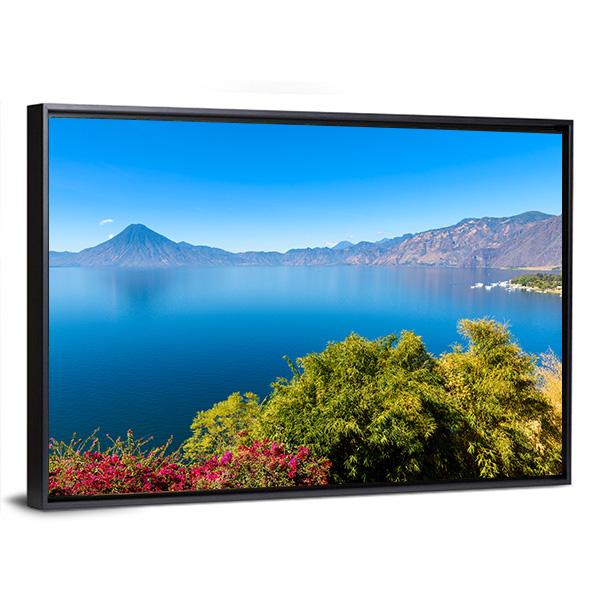 View From Lake Atitlan Canvas Wall Art-3 Horizontal-Gallery Wrap-25" x 16"-Tiaracle