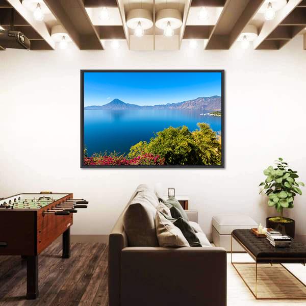 View From Lake Atitlan Canvas Wall Art-3 Horizontal-Gallery Wrap-25" x 16"-Tiaracle