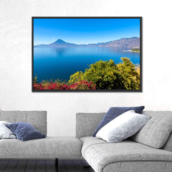View From Lake Atitlan Canvas Wall Art-3 Horizontal-Gallery Wrap-25" x 16"-Tiaracle