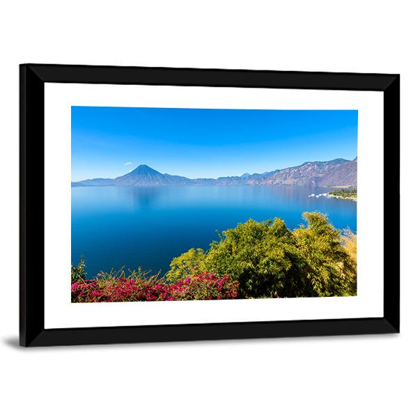 View From Lake Atitlan Canvas Wall Art-3 Horizontal-Gallery Wrap-25" x 16"-Tiaracle