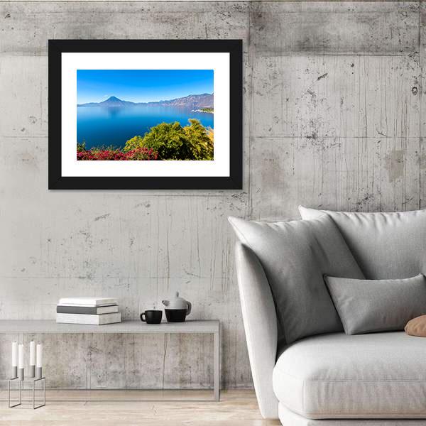 View From Lake Atitlan Canvas Wall Art-3 Horizontal-Gallery Wrap-25" x 16"-Tiaracle