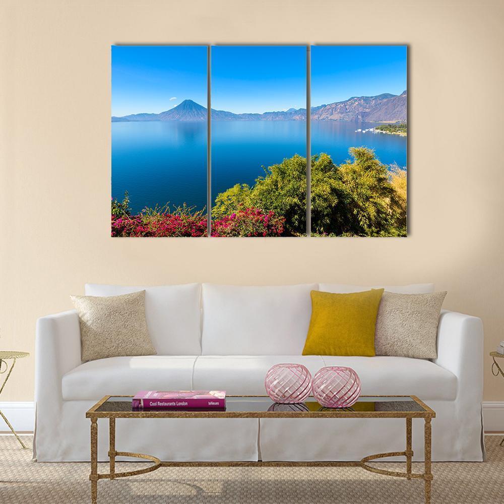 View From Lake Atitlan Canvas Wall Art-3 Horizontal-Gallery Wrap-37" x 24"-Tiaracle