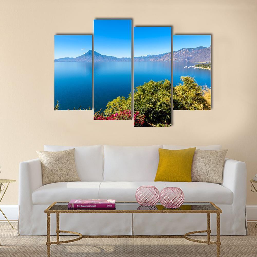 View From Lake Atitlan Canvas Wall Art-4 Pop-Gallery Wrap-50" x 32"-Tiaracle