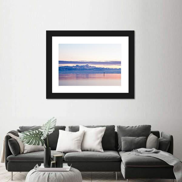 View From Lake Constance Into Swiss Alps Canvas Wall Art-3 Horizontal-Gallery Wrap-25" x 16"-Tiaracle
