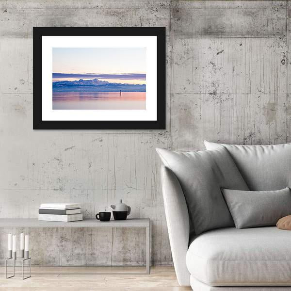 View From Lake Constance Into Swiss Alps Canvas Wall Art-3 Horizontal-Gallery Wrap-25" x 16"-Tiaracle
