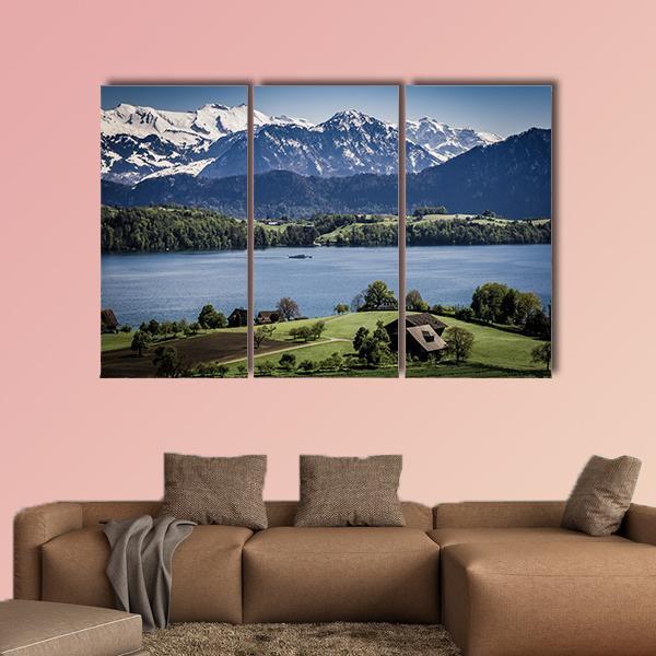 Lake Lucerne Switzerland Canvas Wall Art-3 Horizontal-Gallery Wrap-25" x 16"-Tiaracle