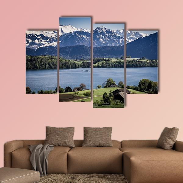 Lake Lucerne Switzerland Canvas Wall Art-4 Pop-Gallery Wrap-50" x 32"-Tiaracle