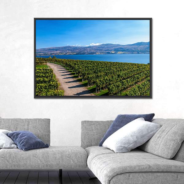 View From Mission Hill Winery Of Lake Okanagan Canvas Wall Art-3 Horizontal-Gallery Wrap-25" x 16"-Tiaracle