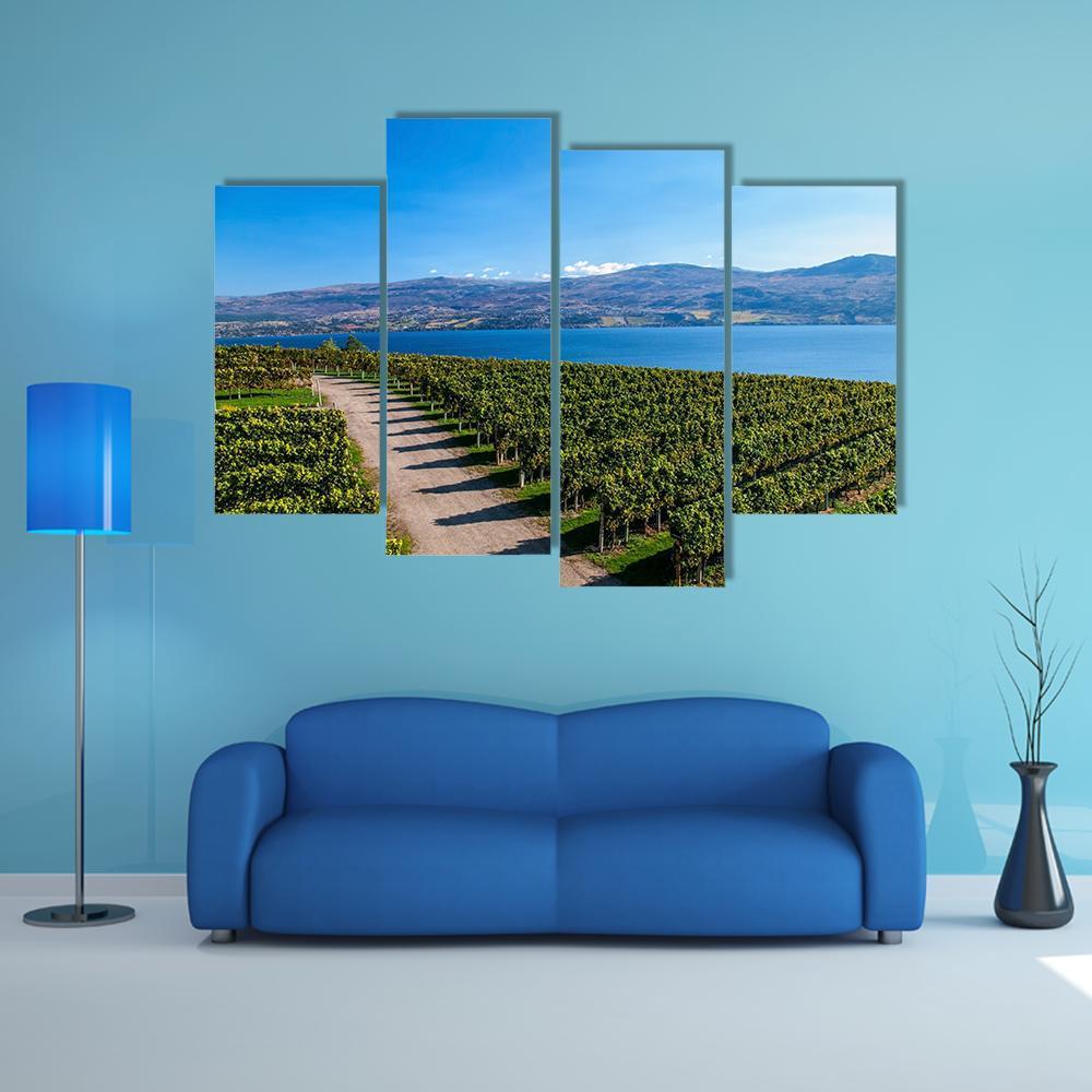 View From Mission Hill Winery Of Lake Okanagan Canvas Wall Art-4 Pop-Gallery Wrap-50" x 32"-Tiaracle