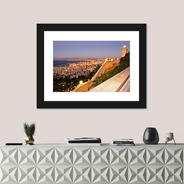 View From Mount Carmel To Port Canvas Wall Art-1 Piece-Framed Print-20" x 16"-Tiaracle