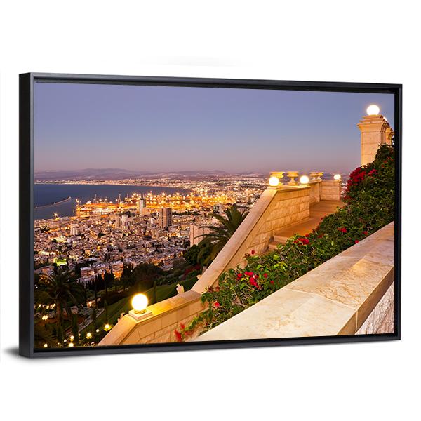 View From Mount Carmel To Port Canvas Wall Art-3 Horizontal-Gallery Wrap-25" x 16"-Tiaracle
