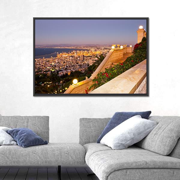 View From Mount Carmel To Port Canvas Wall Art-3 Horizontal-Gallery Wrap-25" x 16"-Tiaracle