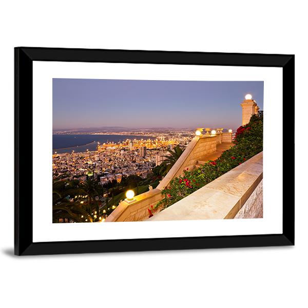 View From Mount Carmel To Port Canvas Wall Art-3 Horizontal-Gallery Wrap-25" x 16"-Tiaracle