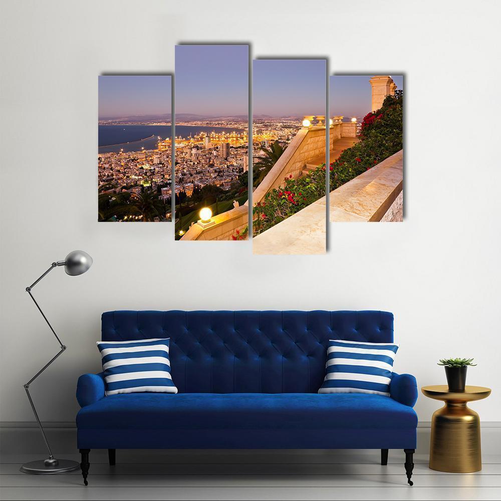View From Mount Carmel To Port Canvas Wall Art-4 Pop-Gallery Wrap-50" x 32"-Tiaracle