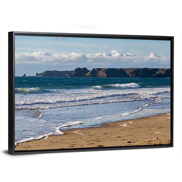View From Tenby South Beach Canvas Wall Art-3 Horizontal-Gallery Wrap-25" x 16"-Tiaracle
