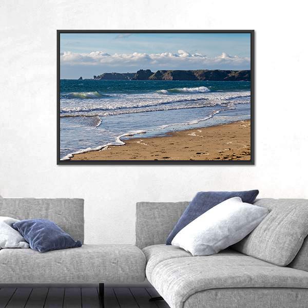 View From Tenby South Beach Canvas Wall Art-3 Horizontal-Gallery Wrap-25" x 16"-Tiaracle