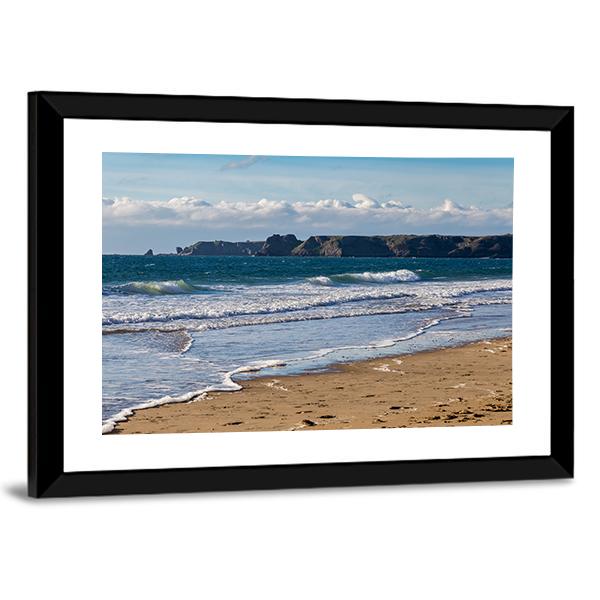 View From Tenby South Beach Canvas Wall Art-3 Horizontal-Gallery Wrap-25" x 16"-Tiaracle
