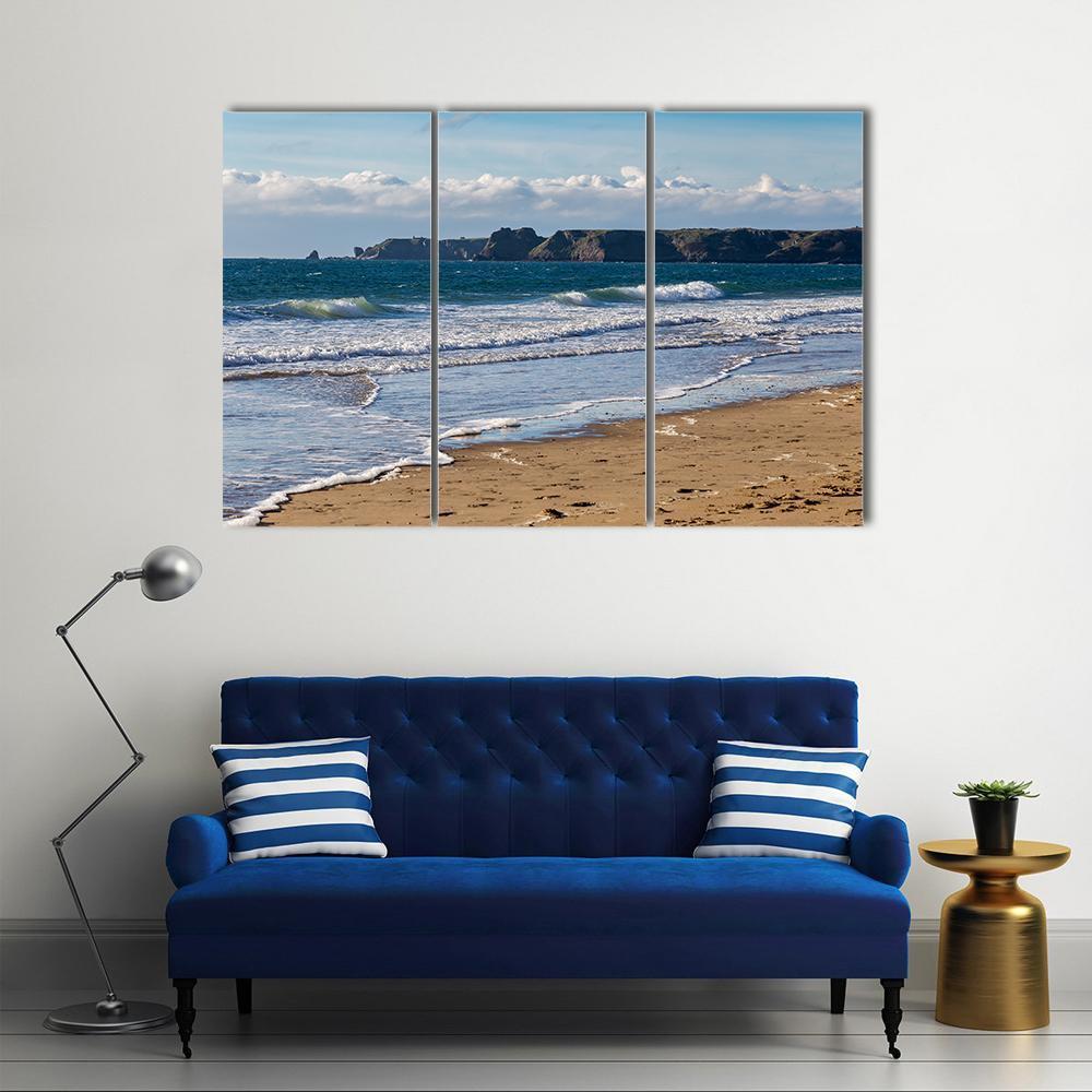 View From Tenby South Beach Canvas Wall Art-3 Horizontal-Gallery Wrap-37" x 24"-Tiaracle