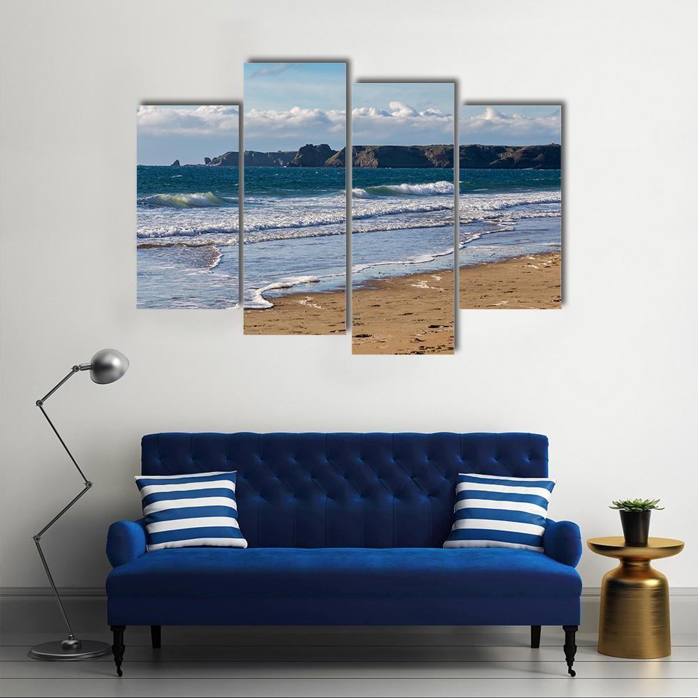 View From Tenby South Beach Canvas Wall Art-4 Pop-Gallery Wrap-50" x 32"-Tiaracle