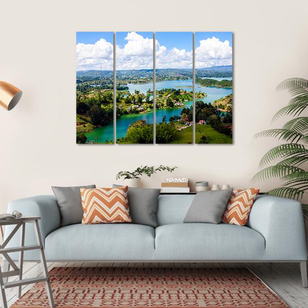 View From The Rock Of Guatape In Colombia Canvas Wall Art-4 Horizontal-Gallery Wrap-34" x 24"-Tiaracle