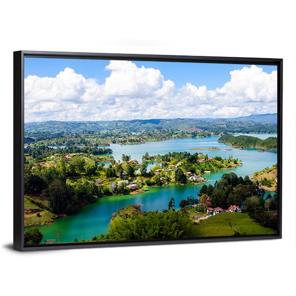 View From The Rock Of Guatape In Colombia Canvas Wall Art-3 Horizontal-Gallery Wrap-25" x 16"-Tiaracle