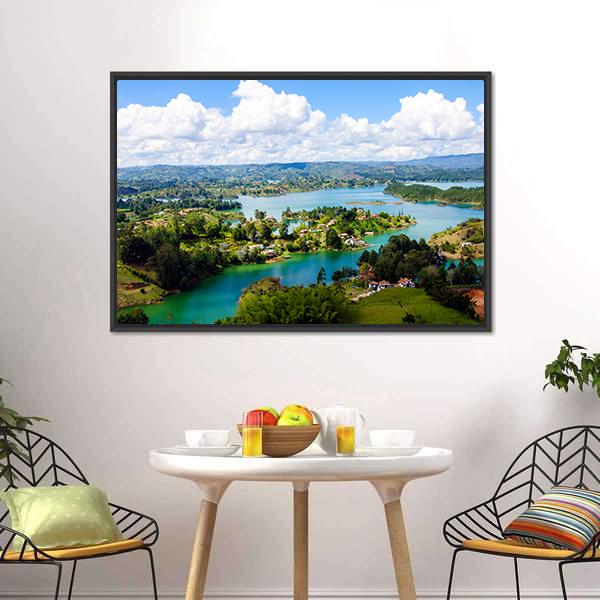 View From The Rock Of Guatape In Colombia Canvas Wall Art-3 Horizontal-Gallery Wrap-25" x 16"-Tiaracle