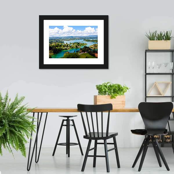 View From The Rock Of Guatape In Colombia Canvas Wall Art-3 Horizontal-Gallery Wrap-25" x 16"-Tiaracle