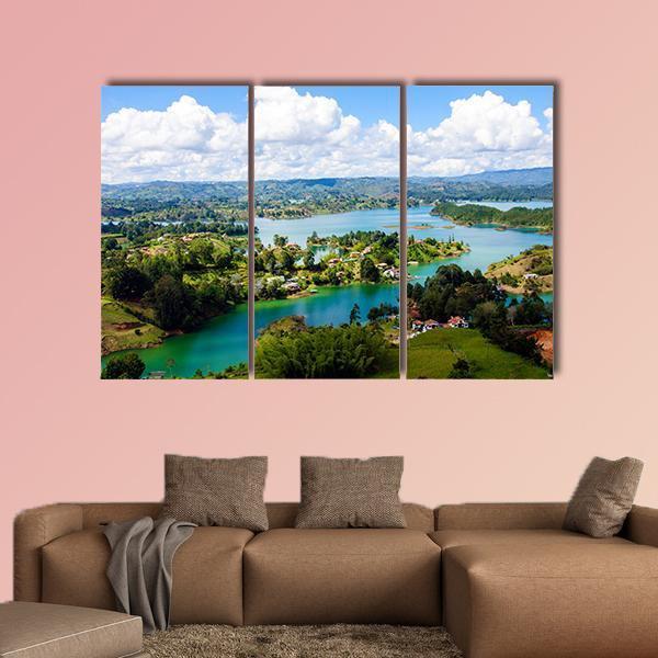 View From The Rock Of Guatape In Colombia Canvas Wall Art-3 Horizontal-Gallery Wrap-37" x 24"-Tiaracle