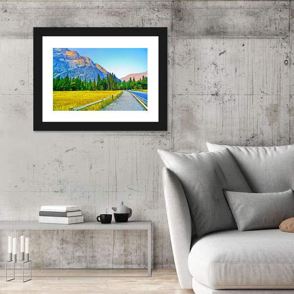 View From Yosemite Valley At Dawn In Autumn Canvas Wall Art-3 Horizontal-Gallery Wrap-25" x 16"-Tiaracle