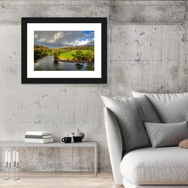 View Of A Bend In The River Lune Canvas Wall Art-3 Horizontal-Gallery Wrap-25" x 16"-Tiaracle