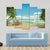 View Of A Caribbean Beach With Deck Chairs And Boat Canvas Wall Art-5 Pop-Gallery Wrap-47" x 32"-Tiaracle